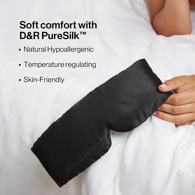 Dore & Rose Deep Sleep Mask Light Blocking, 23 Momme Mulberry Silk Eye Mask - Image 3