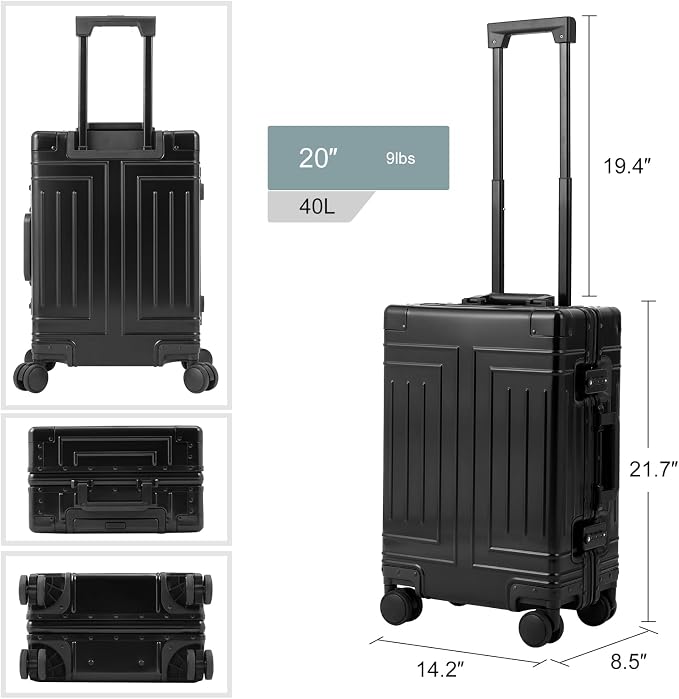 All Aluminum Carry On Luggage，Cut from Whole Aluminum Sheet，22x14x9 Airline - Image 7