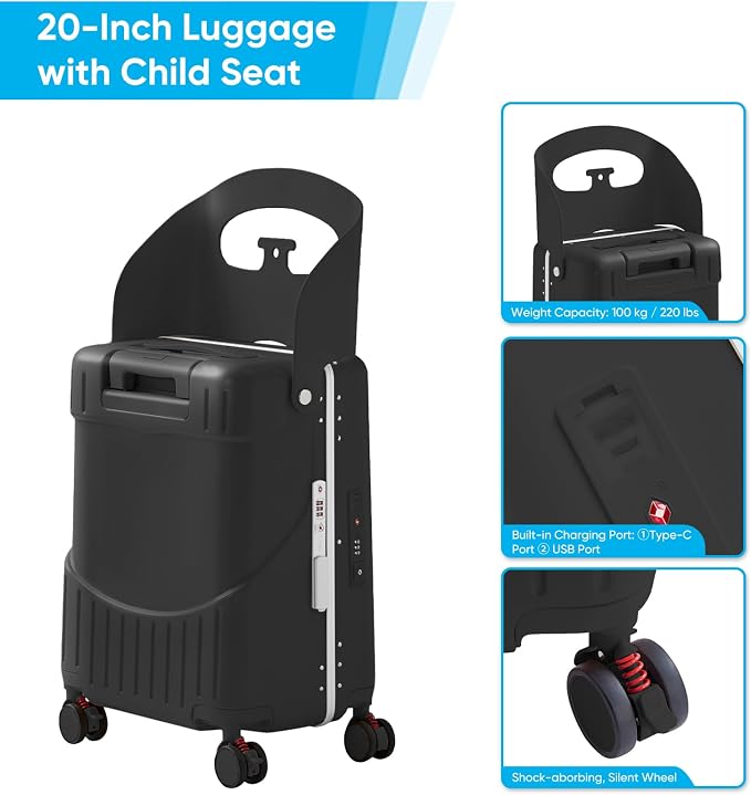 20 Inch Ride on Luggage With Seat - Image 3