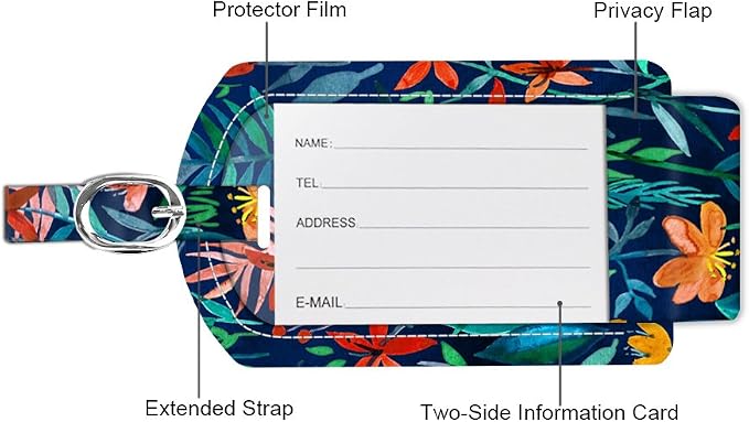 FINTIE 2 Pack Luggage Tags, Leather Name ID Labels - Image 4