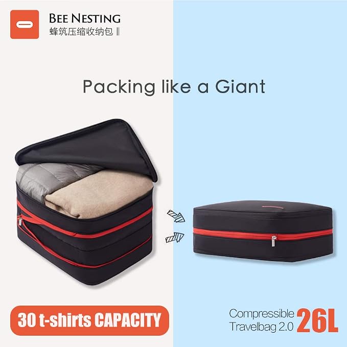 Bee Nesting Waterproof Compression Packing Cubes, Travel Packing organizers - Image 2