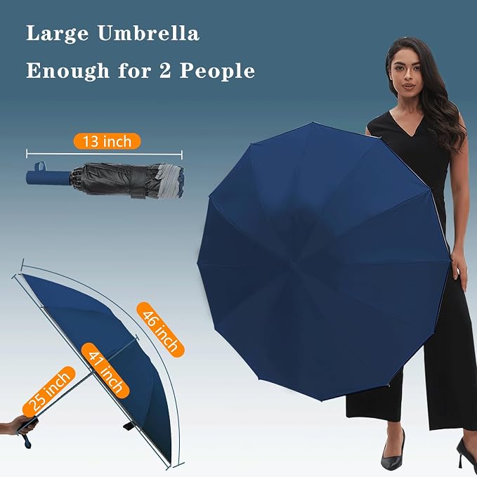 Large Double-Ribs Umbrella Automatic Folding Umbrella - Image 5