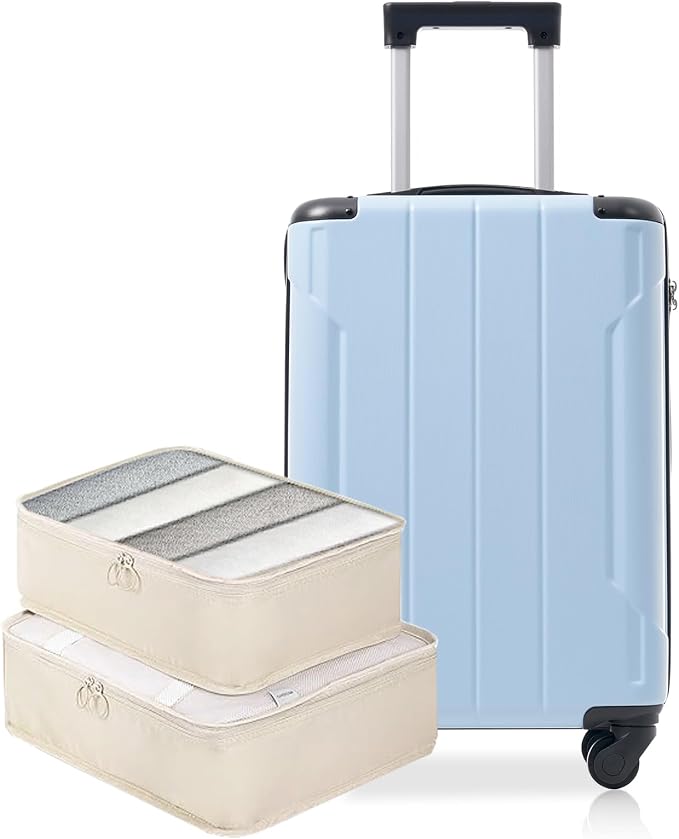 Merax Carry on Luggage Set, 20 Inch Hardshell ABS Suitcase by Merax