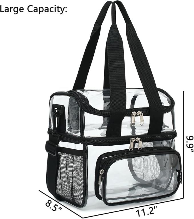 FlowFly Double Layer Cooler Insulated Lunch Bag Adult Lunch Box Large Tote Bag - Image 3