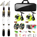 Telescopic Fishing Rod and Reel Combo, 2 Collapsible Spinning Reels, 2 100m Line by LuyianxiFishing