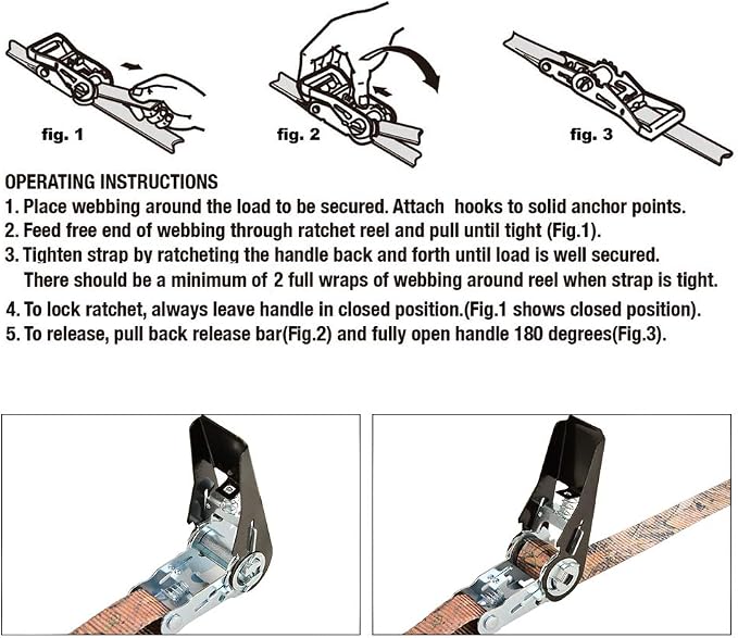 XSTRAP STANDARD Ratchet Tie Down Straps 4 Pk 10 Ft- 300 Lbs Load Cap- 900 Lbs - Image 3