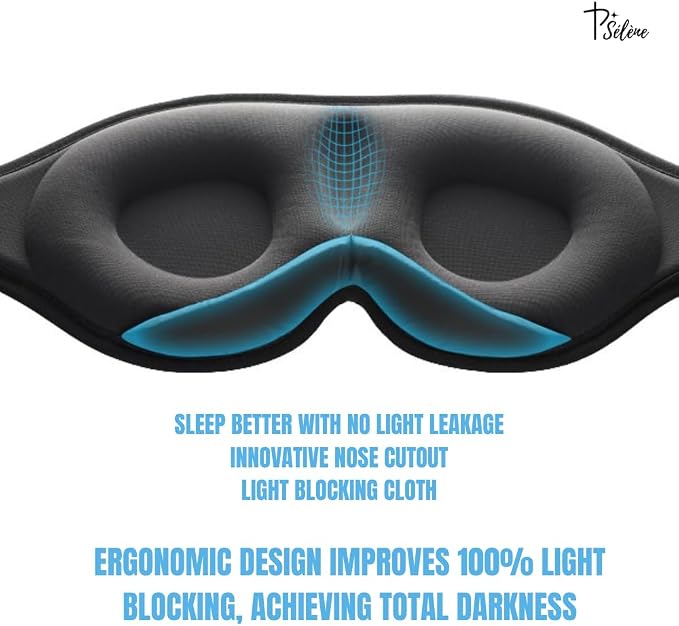 Sleep Mask with Earplugs & Zipper Bag 3D Memory Foam Eye Mask with Nose Support - Image 5