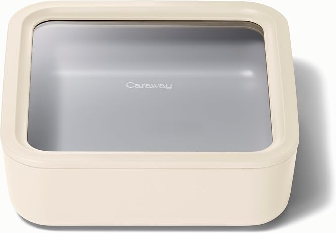 Caraway Glass Food Storage, 10 Cup Glass Container, Ceramic Coated Food by Caraway