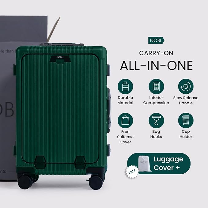 Nobl Travel Carry On Luggage, Noble Zipperless Aluminum Frame PC Hard Shell - Image 8