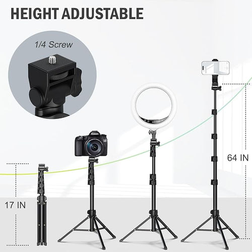 64” Tripod for Cell Phone & Camera, Phone Tripod - Image 2