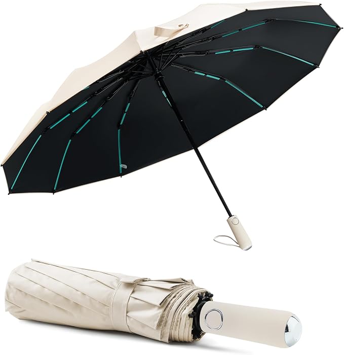 Large Double-Ribs Umbrella Automatic Folding Umbrella by Lantusire