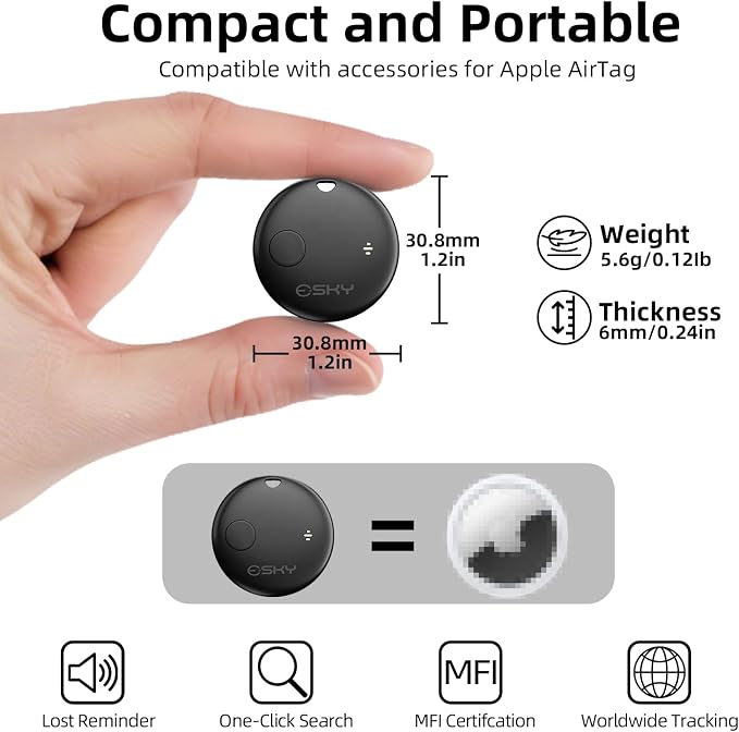 Esky Bluetooth Tracker Tag-4 Pack, Smart Luggage Tracker Compatible - Image 7