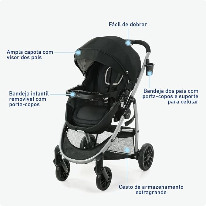 Graco Modes Pramette Stroller, 3-in-1 Baby Stroller, 3 Modes from Infant Car - Image 5