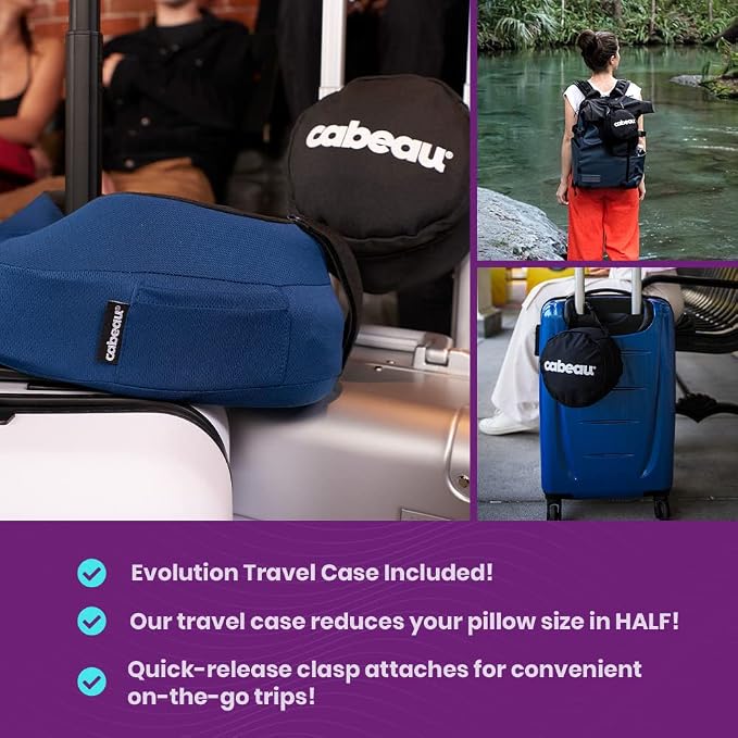 Cabeau Evolution S3 Travel Pillow – Straps to Airplane Seat – Ensures Your Head - Image 6