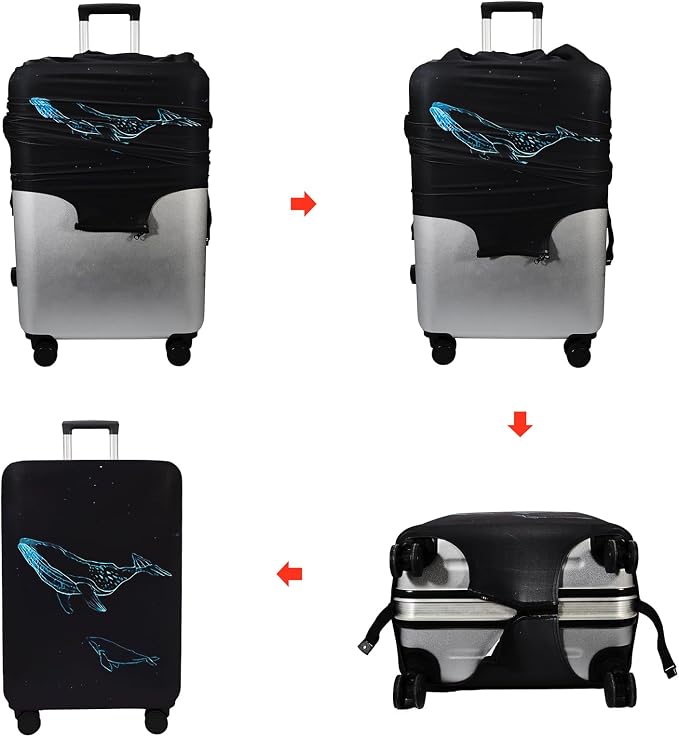 WUJIAONIAO Travel Luggage Cover Spandex Suitcase Protector Washable Baggage - Image 4