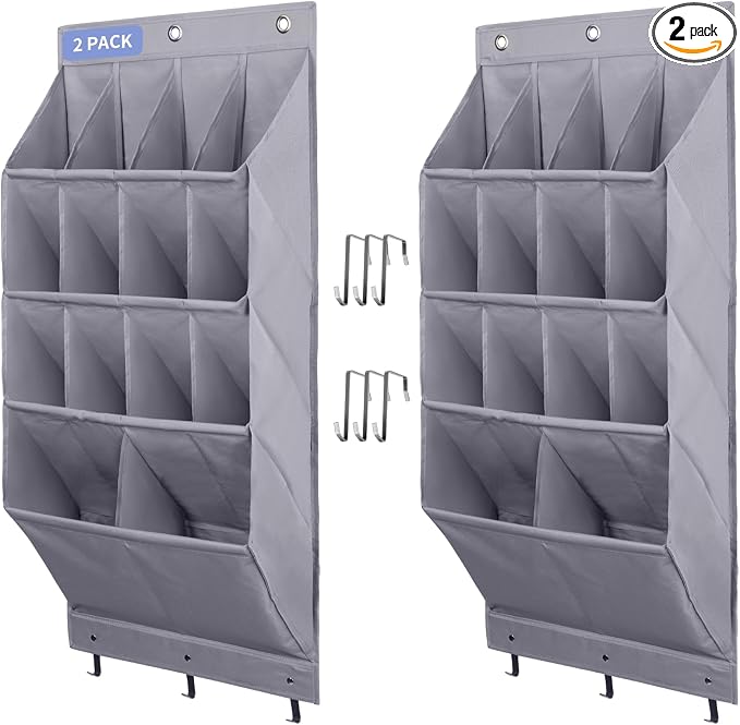 FENTEC 2 Pack Over the Door Shoe Organizer, Hanging Shoe Organizer Rack by Fentec