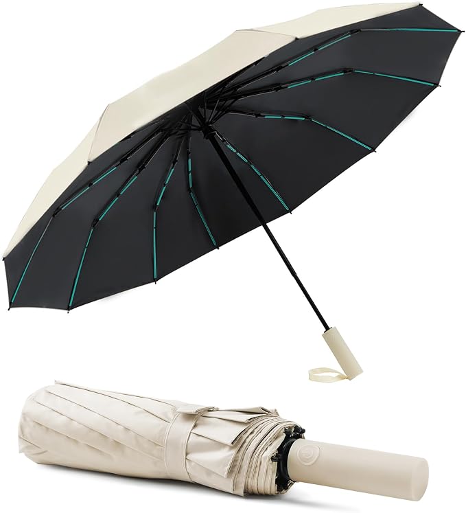 Large Double-Ribs Umbrella Automatic Folding Umbrella by Lantusire