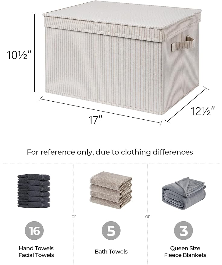 StorageWorks Storage Bins with Lids, Decorative Storage Boxes with Lid and - Image 2
