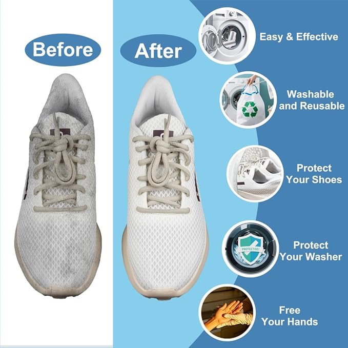 Shoe Washing Machine Bag – 360° Deep Clean Sneaker Laundry Bag - Image 5