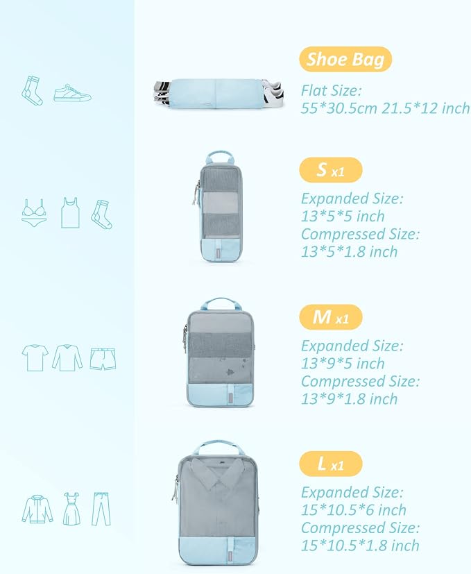 BAGSMART 6 Set Compression Packing Cubes - Image 2