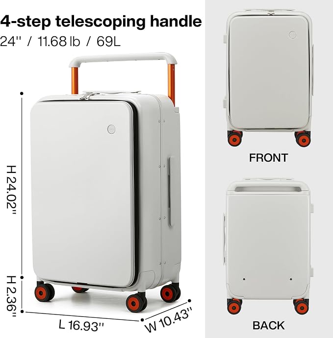 mixi Checked Luggage Wide Handle Luxury Design Rolling Travel Suitcase PC - Image 6