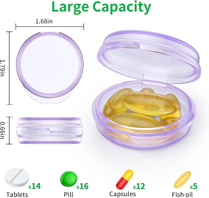 Small Pill Box, Travel Pill Case Portable Daily Pill Organizer Mini Medicine - Image 2