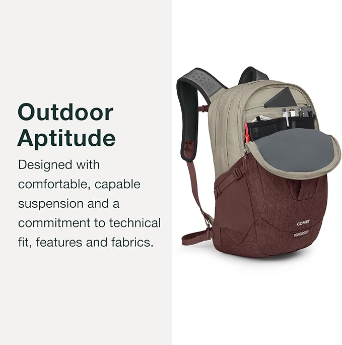 Osprey Comet Laptop Backpack, Alpaca Tan/Latte Brown Heather - Image 5