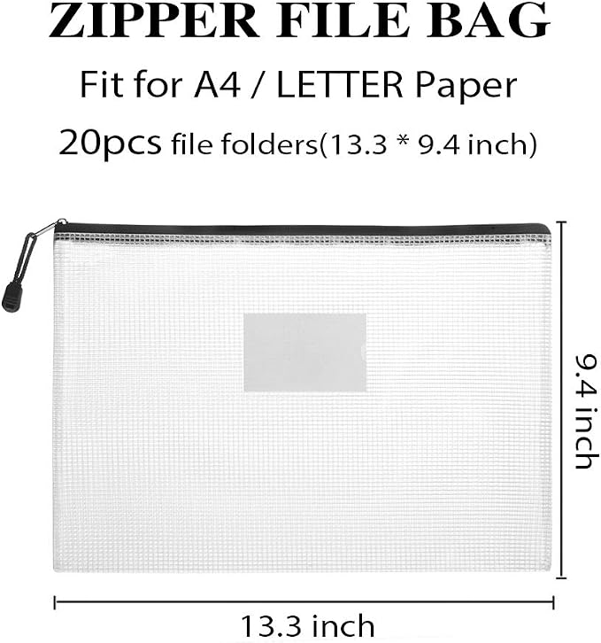 Sooez 20 Pack Mesh Zipper Pouch - Image 6