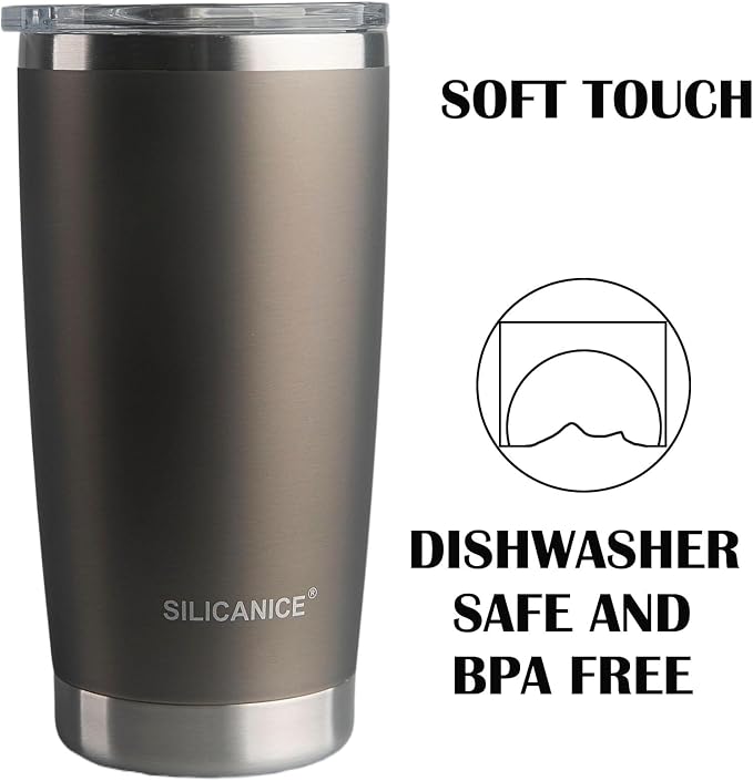 Metal Gray Soft Touch 20oz Stainless Steel Insulated Tumbler - Image 6