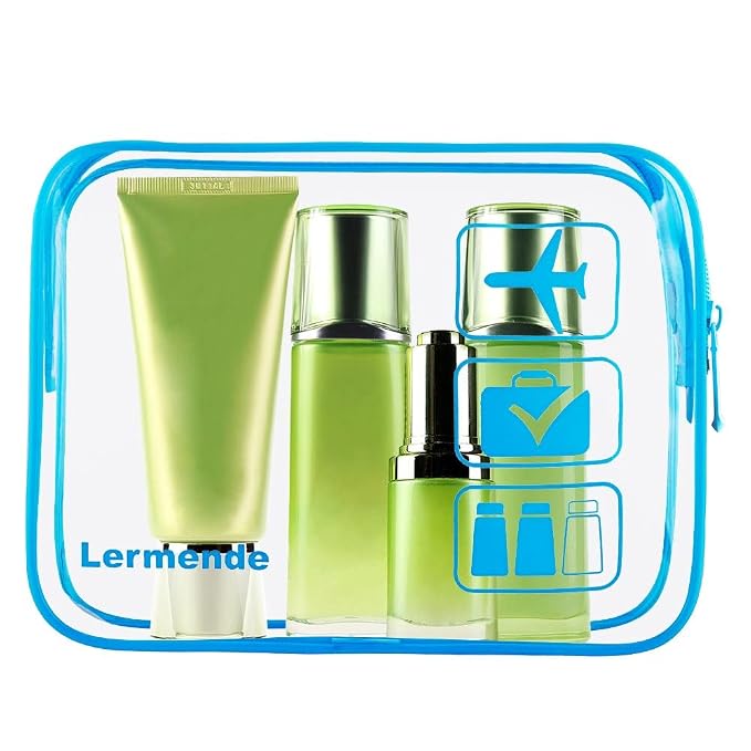 Lermende 2pcs Clear Toiletry Bag TSA Approved Travel Bag, Carry On - Image 5