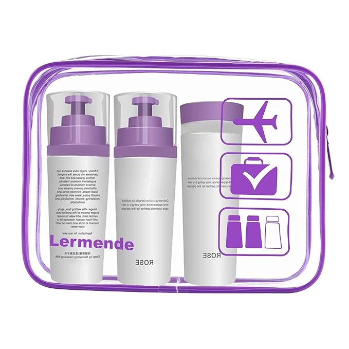 Lermende 2pcs Clear Toiletry Bag TSA Approved Travel Bag, Carry On - Image 5