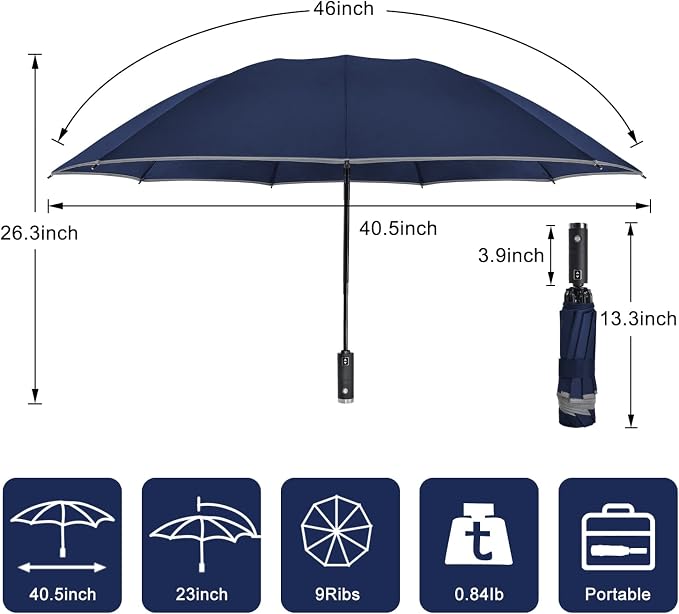 Lejorain Compact Inverted Reflective Umbrella - Image 2