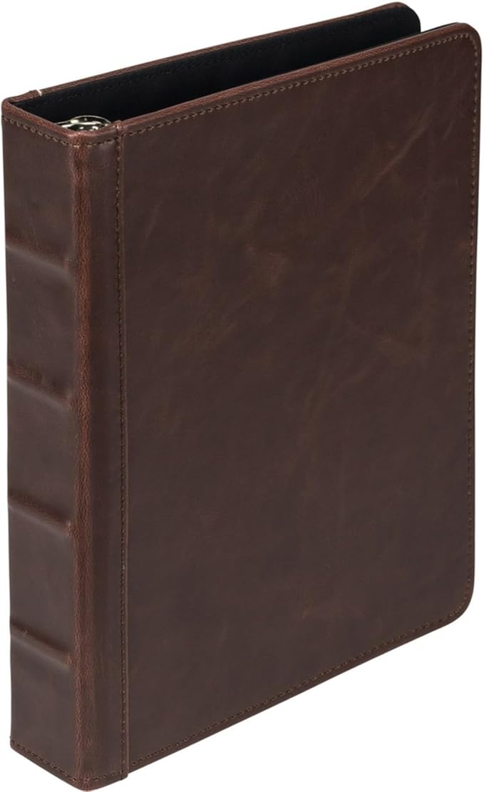 Samsill Vintage Leather Mini 3 Ring Binder 1 Inch Round Ring, 5.5 x 8.5 Inch - Image 3