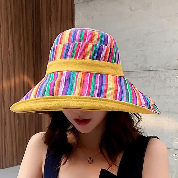 Women Wide Brim Sun Hats Metal Wired Edge Summer UV Protection Beach Fishing Hat - Image 6