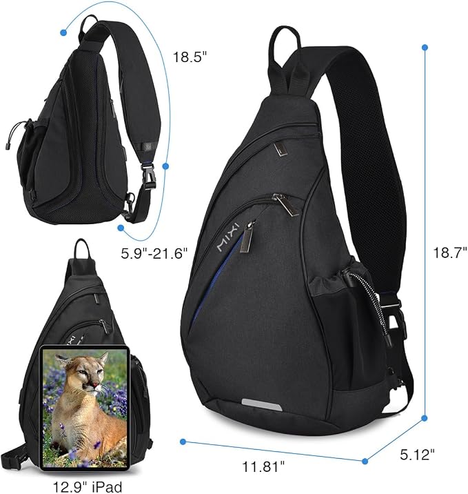 mixi Sling Bag Men Backpack Unisex One Shoulder Bag Hiking Travel Backpack - Image 2