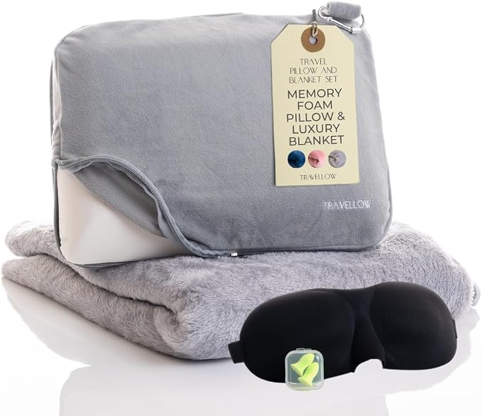 Travel Pillow and Blanket Set by Travellow