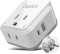 Ceptics Germany, Korea Travel Plug Adapter Set, 20W PD & QC, Safe Dual USB & by Ceptics