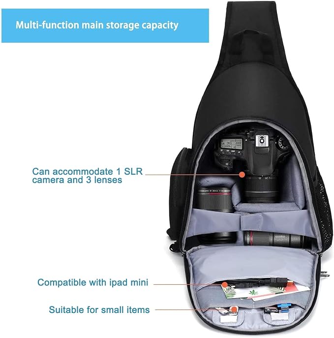 MOSISO Camera Bag Sling Backpack, DSLR/SLR/Mirrorless Full Open Camera Case - Image 2