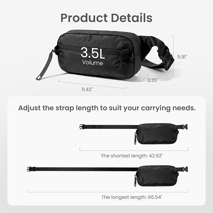 tomtoc 3.5L Sling Bag with RFID Blocking, Crossbody Bag Chest Shoulder Pack - Image 8