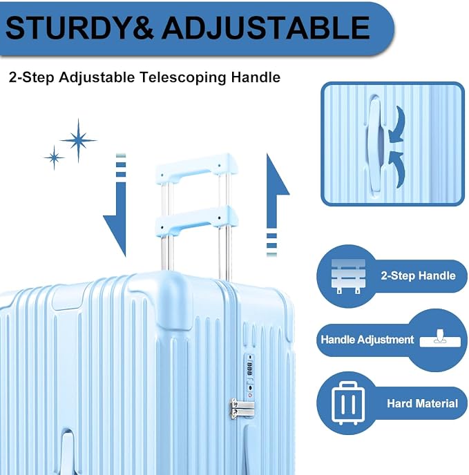 Krute Luggage with Spinner Double Wheels Suitcases with USB Port and Cup Holder - Image 7