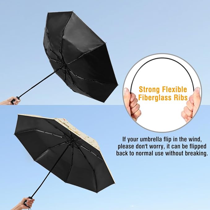 G4Free UPF 50+ UV Protection Large Travel Umbrella 42/46 Inch Auto Open Close - Image 3