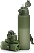 TakeToday Collapsible Water Bottles 32oz, Foldable Travel Water Bottle by TAKETODAY