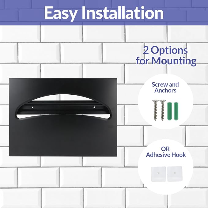 Stainless Steel Toilet Seat Cover Dispenser, Wall Mount Single or 1/2 Fold - Image 5