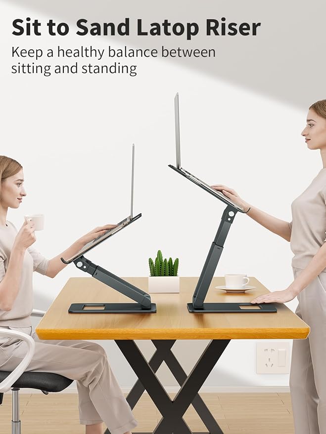 tounee Laptop Stand for Desk Adjustable Height, Telescopic Computer Stand - Image 2