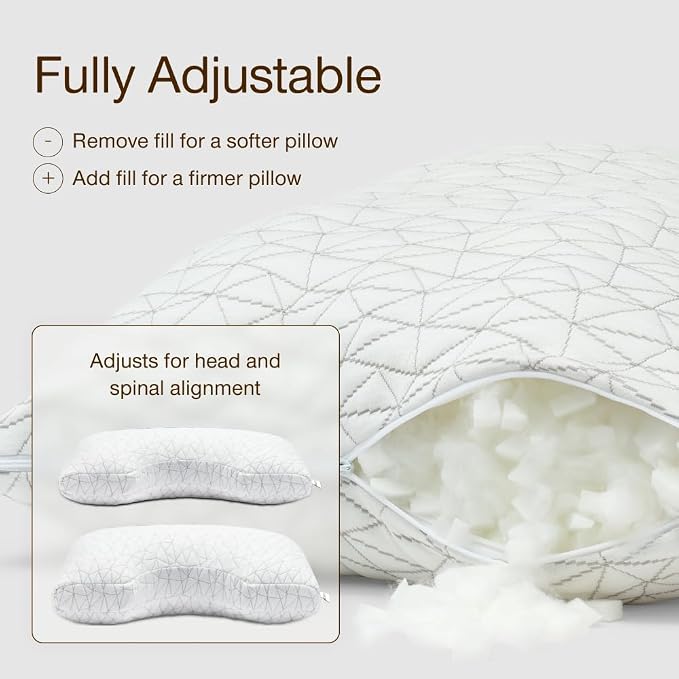 Coop Home Goods Original Cut-Out Adjustable Pillow, Queen Size Bed Pillows - Image 2