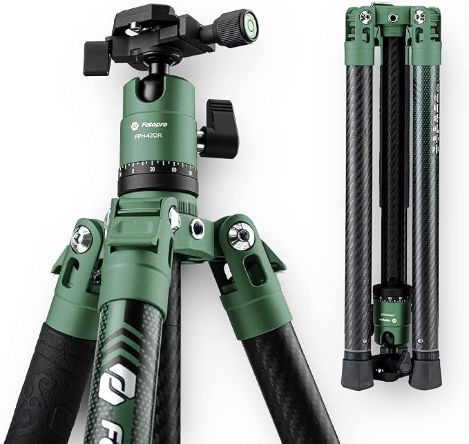 Fotopro Carbon Fiber Tripod 60 Inch 360 Degree Ball Head Quick Release Plate by Fotopro