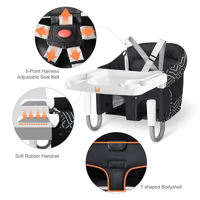 MTWML Hook On High Chair with Tray, Portable Baby High Chair That Attaches to - Image 4