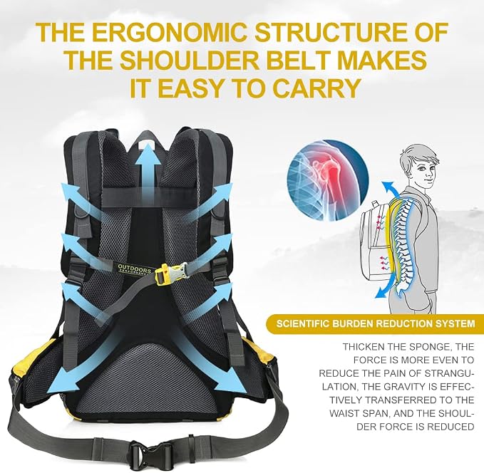 INOXTO lightweight Hiking Backpack 35L/40L Hiking Daypack - Image 2