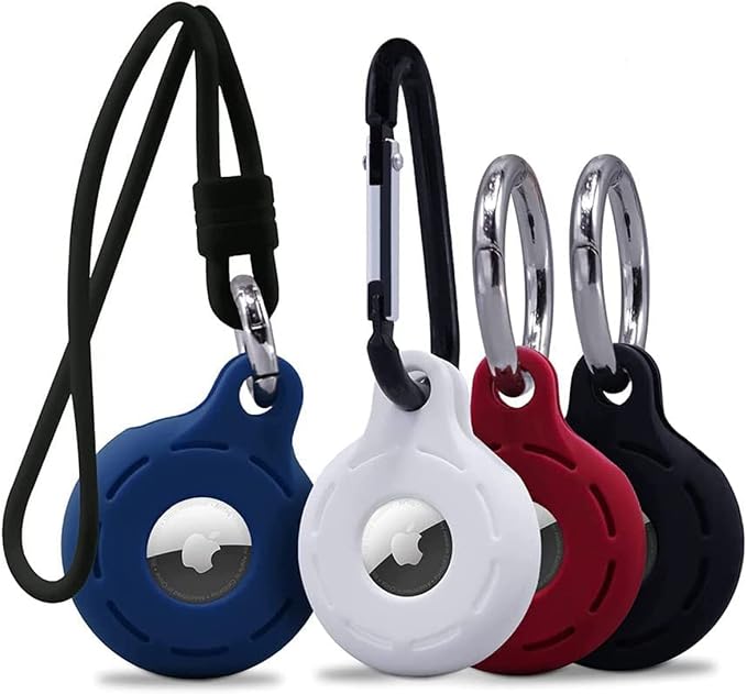 Apple Airtag Holders 4 Pack, Shockproof, Dustproof & Washable Silicon Cases by HOMEQUE