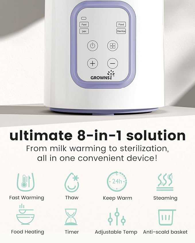 GROWNSY Bottle Warmer, 8-in-1 Fast Baby Bottle Warmer - Image 3